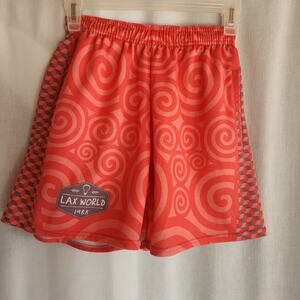 LAX World Shorts Women's Small Orange Pinkish